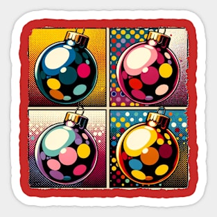 Bubbly Brilliance: A Pop Art Christmas Bubble Extravaganza - Classic Christmas Sticker